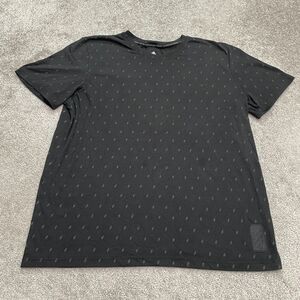 Adidas Adicross 3 Stripe Allover Print T-Shirt Men XL Black Crew Neck Active Tee